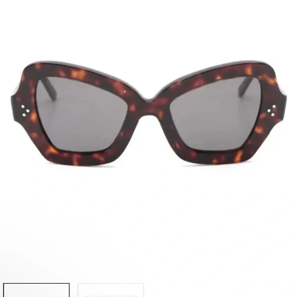 Celine cl400671 sunglasses Celine Yellow Acetate Oversized Angular Sunglasses- CL400671  main image 4